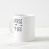 私の馬は私のBFF – 乗馬愛好家Tシャツ コーヒーマグカップ (正面左)