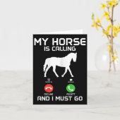 私の馬は&ampと呼んでいる；私は馬に戻る必要があおもしろいる カード (黄色い花)