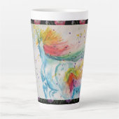 私の馬 レインボー ユニコーン 水彩 ラテ マグカップ (正面)