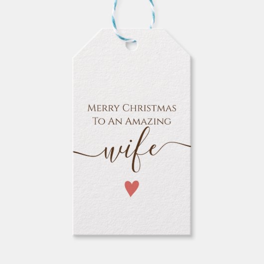 私の驚くべき妻に聖降誕祭お目出とう！ ギフトタグ (正面)