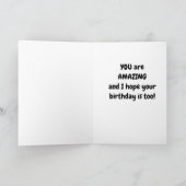 私の驚くべき**ツイン姉妹**誕生日カードに カード (内部)