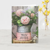 私の驚くべき**ツイン姉妹**誕生日カードに カード (黄色い花)
