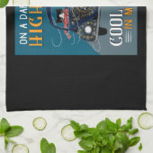 私の髪のカッコいいヒッピー猫にタキシード猫の高速道路の風 キッチンタオル (折り畳み)