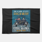 私の髪のカッコいいヒッピー猫にタキシード猫の高速道路の風 キッチンタオル (横)