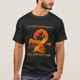 私の髪の毛の中の暗カッコいいい砂漠の高速道路で Tシャツ