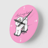 私の髪はビコンフリーズが縫う ラウンド壁時計 (傾斜)