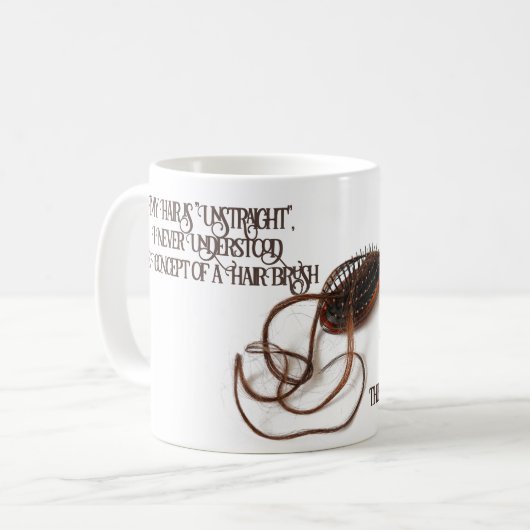 私の髪はUnStraightスクリプトタイポグラフィマグ コーヒーマグカップ (正面左)