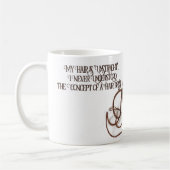 私の髪はUnStraightスクリプトタイポグラフィマグ コーヒーマグカップ (左)