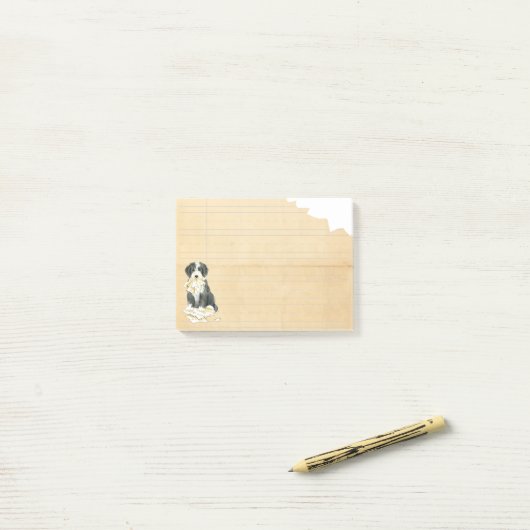 私の髭があるコリーは私の宿題を食べました ポストイット (デスク上)