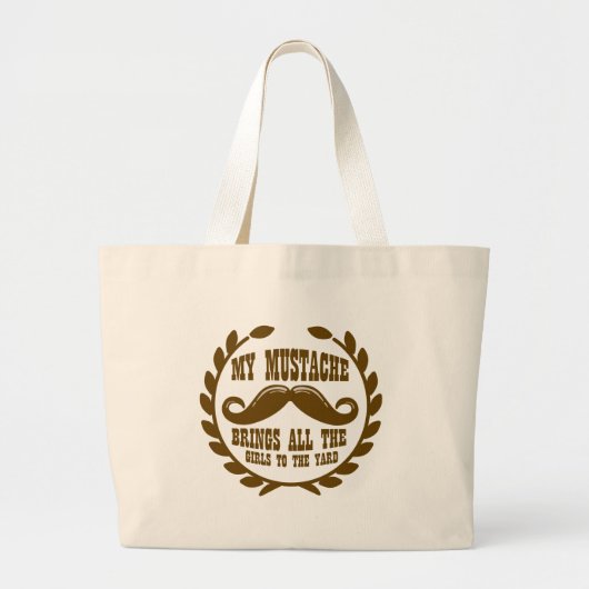 私の髭はヤードに女の子全員を連れて来ます ラージトートバッグ (正面)