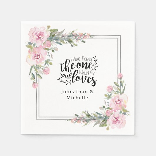 私の魂が聖書の聖句を愛しているのを見つけた スタンダードカクテルナプキン (正面)