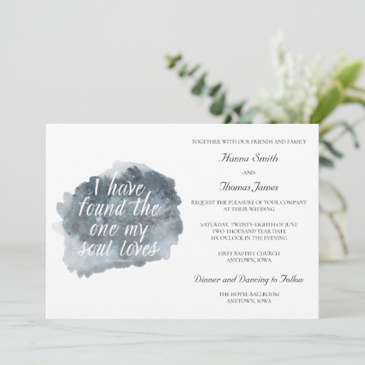 私の魂が聖書の聖句を愛している結婚のを見つけた 招待状 (スタンド正面)