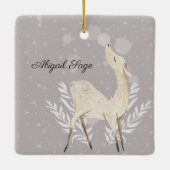 私の魂と良い冬の水の色の鹿 セラミックオーナメント (裏面)