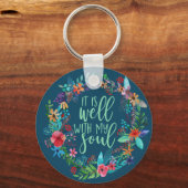 私の魂と賛美歌と引用文は良感動的い キーホルダー (正面)