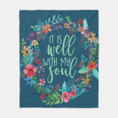 私の魂と賛美歌と引用文は良感動的い フリースブランケット (正面)