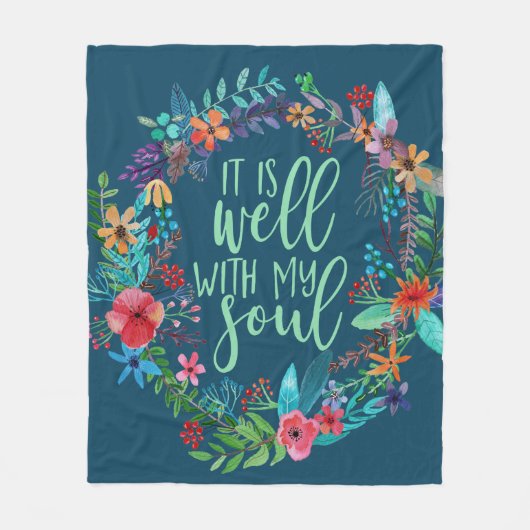 私の魂と賛美歌と引用文は良感動的い フリースブランケット (正面)