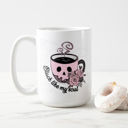 私の魂のように黒い コーヒーマグカップ (ドーナツ)