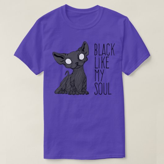 私の魂のように黒Kitten1 Tシャツ (デザイン正面)