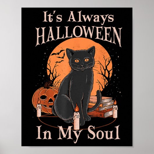 私の魂のカボチャ猫のハロウィンおもしろい ポスター (正面)