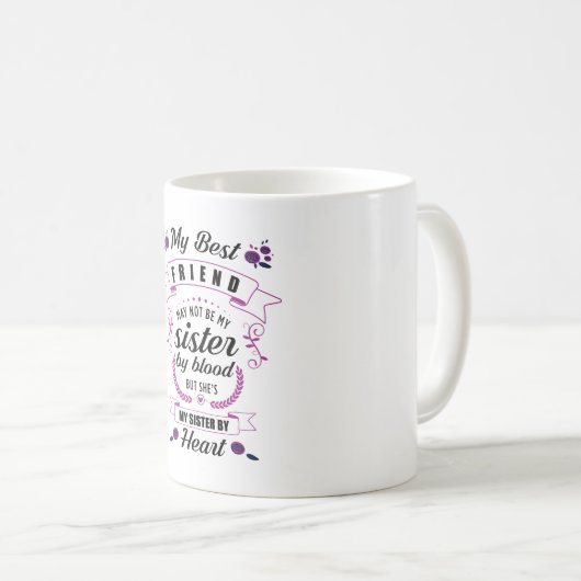私の魂の妹をハートで悩ませるギフト コーヒーマグカップ (正面右)