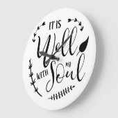 私の魂はキリスト教の聖書の引用文 ラージ壁時計 (傾斜)