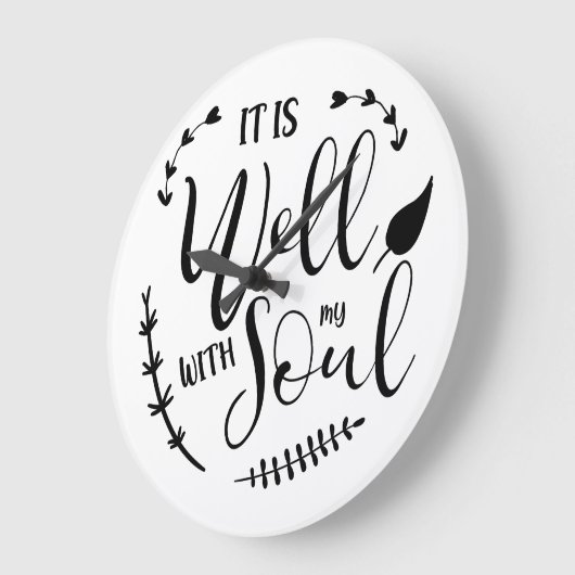 私の魂はキリスト教の聖書の引用文 ラージ壁時計 (傾斜)