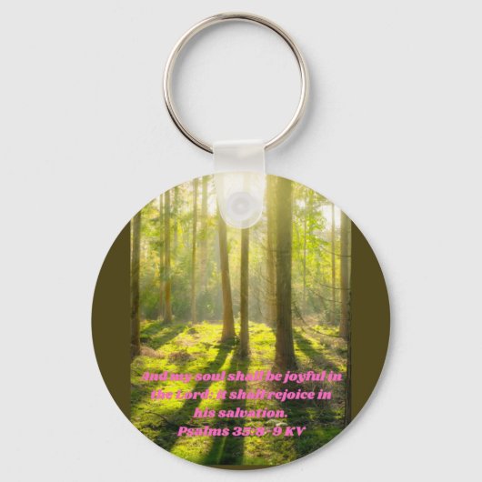 私の魂は主の中で喜ばしい。信仰 キーホルダー (正面)