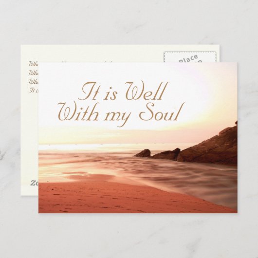 私の魂は安らかに、愛されている賛美歌 ポストカード (正面/裏面)