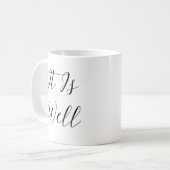 私の魂は安らか 黒いキリスト教デザイン コーヒーマグカップ (正面左)