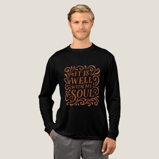 私の魂は安らか Typography トライブレンドＴシャツ (正面全体)