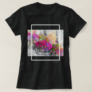 私の魂は穏やか ウォーターカラーフローラル Tシャツ