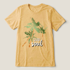 私の魂は穏やか トロピカルパームツリー信仰 トライブレンドTシャツ