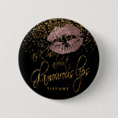 私の魅力的な唇について私に尋ねて下さい-上がりました挨りだらけ 缶バッジ (正面)