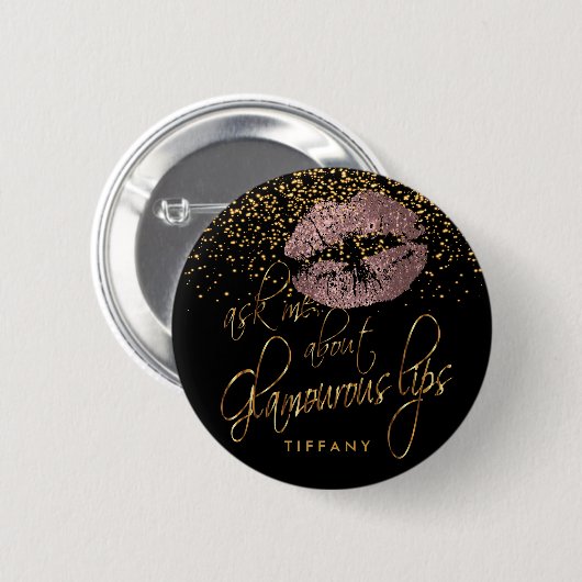 私の魅力的な唇について私に尋ねて下さい-上がりました挨りだらけ 缶バッジ (正面&裏面)
