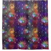 私の魅惑的なディスコファンキーパターン シャワーカーテン (正面)