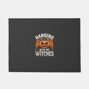 私の魔女たちとハロウィンのカボチャ ドアマット
