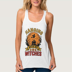 私の魔女たちとハロウィンのヴィンテージTシャツ デ タンクトップ