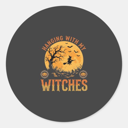 私の魔女たちとハロウィンを楽しむ ラウンドシール (正面)