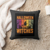 私の魔女たちとハロウィン レトロな夕日 クッション (ブランケット)