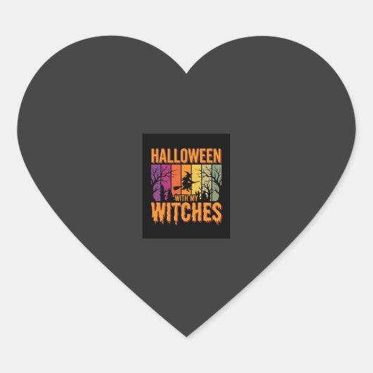 私の魔女たちとハロウィン レトロな夕日 ハートシール (正面)