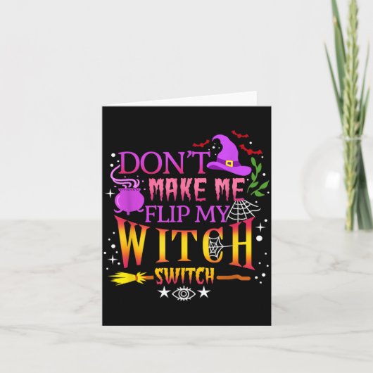 私の魔女スイッチを押すな ハロウィン カード (正面)