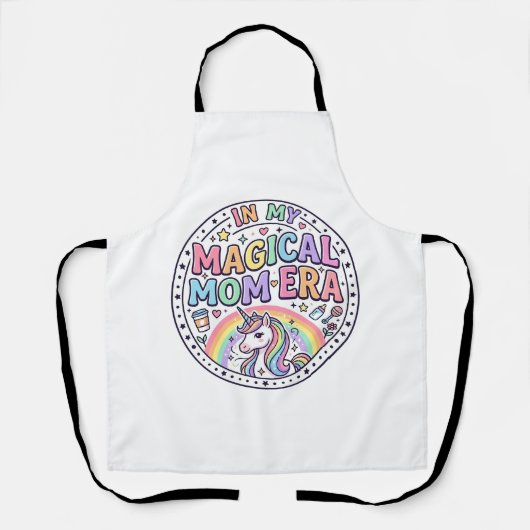 私の魔法のママ時代のユニコーン 面白いTシャツ グラフィック エプロン (正面)