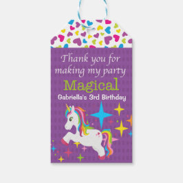 私の魔法感謝してい的なパーティーを作ったユニコーンのラベル ギフトタグ