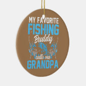 私の魚釣りお気に入りの仲間は、おじいちゃんフィッシャーと呼ぶ セラミックオーナメント (右)