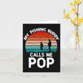 私の魚釣りバディは私にポップ・アートのレトロヴィンテージグランデを呼ぶ カード (黄色い花)