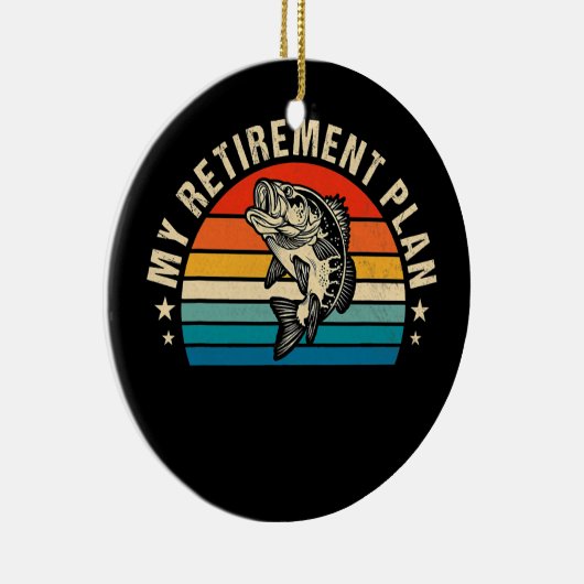 私の魚釣り退職計画おかしな魚のユーモア セラミックオーナメント (右)