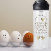 私の鶏からあなたのテーブルの新鮮な卵のロゴ ウォーターボトル