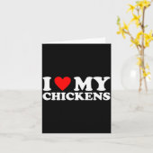 私の鶏が大好き、私の鶏にハート カード (黄色い花)