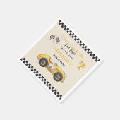 私の黄色のレースカーの子供をキャッチできない任意の年齢パーティー スタンダードカクテルナプキン (角)