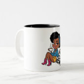 私の黒い仕事に気を付けるだけだ ツートーンマグカップ (正面左)